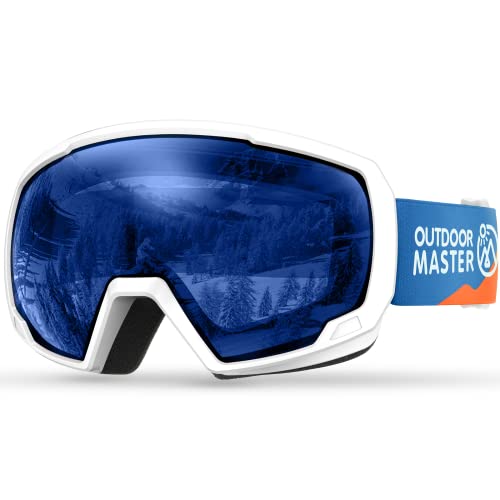 [OUTDOORMASTER] 子供用スキーゴーグル UV400 紫外線100%カット メガネ対応 子ども スノーゴーグル 180°広視野 スノボートゴーグル 曇り