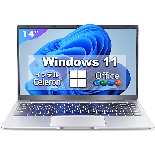 ノートパソコン 14インチ Windows 11 PC VETESA 薄型ノートPC MS Office2019 搭載/インテル Celeron N3350 Webカメラ内蔵/5G WIFI/Blueto
