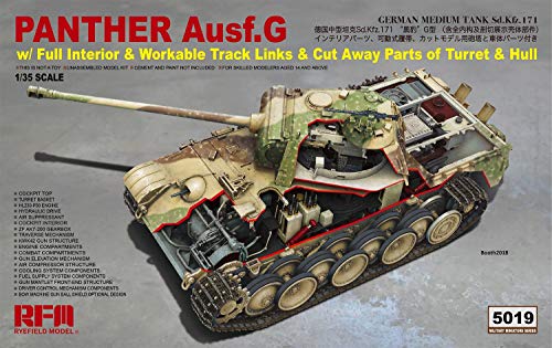 ライフィールドモデル 1/35 ドイツ軍 パンターG型+インテリアセット w/カットモデル車体と砲塔パーツ プラモデル RFM5019