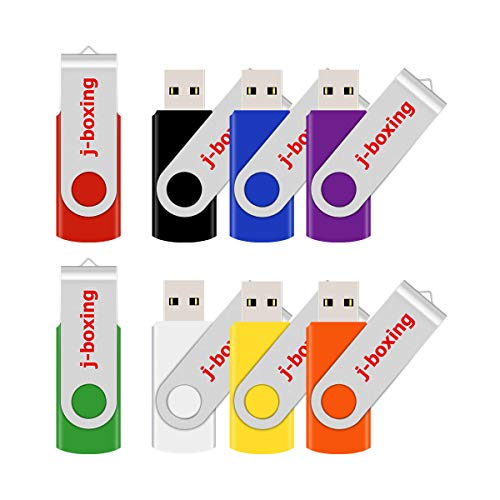 8個セット USBメモリ 32GB J-boxing USBフラッシュメモリ 回転式 ストラップホール付き（8色：赤、黒、青、紫、緑、白、黄、オレンジ）
