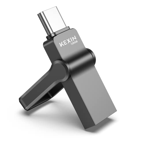 KEXIN 128GB USBメモリ タイプC USBフラッシュドライブ 2in1 Type-C + USB A(USB3.1 gen1) USBメモリー 高速デュアルメモリ 読込最大110