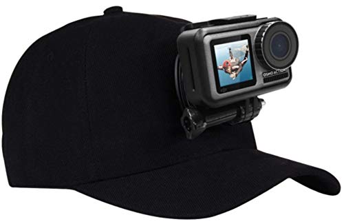 heizi GoPro カメラ マウント キャップ アクションカメラ アクセサリー 帽子 旅行 登山 ハイキング 動画撮影 に （ブラック）