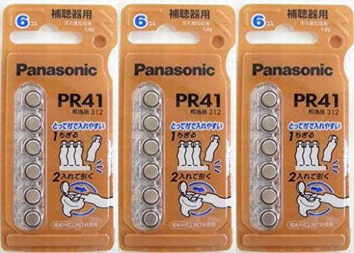 パナソニック 補聴器用空気亜鉛電池･6個入 PR-41/6P×3パック