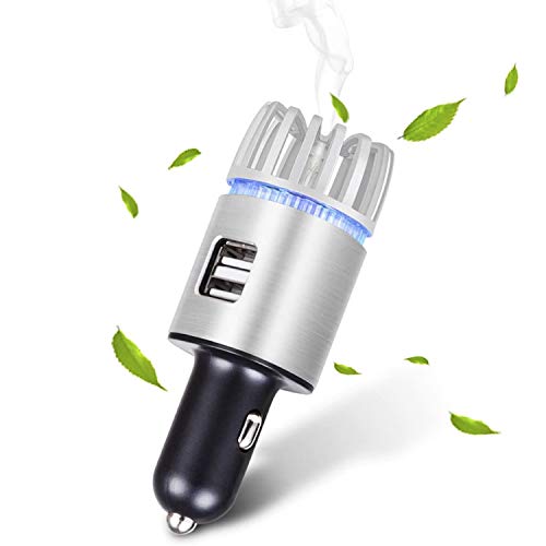 車載空気清浄器 急速充電器 空気清浄機 イオン発生器 2in1 USBポート2つ 除菌消臭 花粉 タバコ PM2.5 アレルギ―対策 静音 小型 1