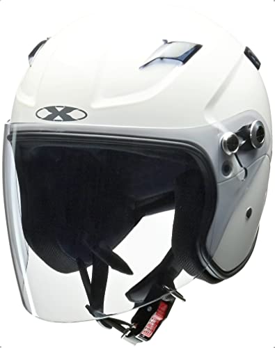 リード工業(LEAD) バイクヘルメット セミジェット X-AIR RAZZO STRADA (ラッツォ ストラーダー) ホワイト フリーサイズ(57-60cm未満) 125
