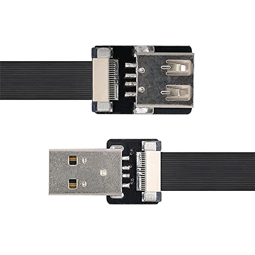 Xiwai 2.0M USB 2.0 Type-A オス-メス 拡張データ フラット スリム FPC ケーブル FPV & ディスク & スキャナー & プリンター用