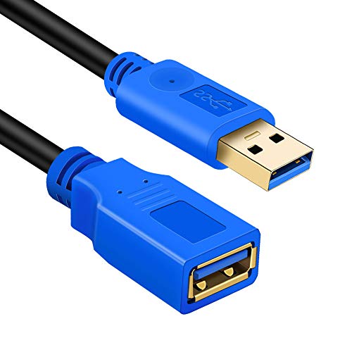 USB 3.0延長ケーブル2m、Hanprme USB 3.0高速エクステンダーコードタイプAからメス、プレイステーション用、Xbox、USBフラッシュドライブ