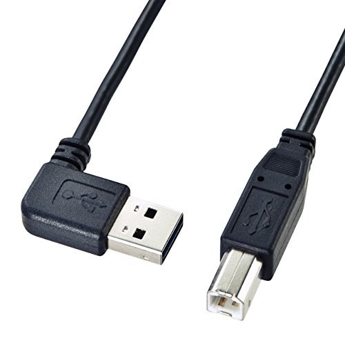サンワサプライ 両面挿せるL型USBケーブル(A-B 標準) 2m ブラック KU-RL2