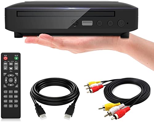 ミニDVDプレーヤー 1080Pサポート DVD/CD再生専用モデル HDMI端子搭載 CPRM対応、録画した番組や地上デジタル放送を再生する、AV/HDMIケ