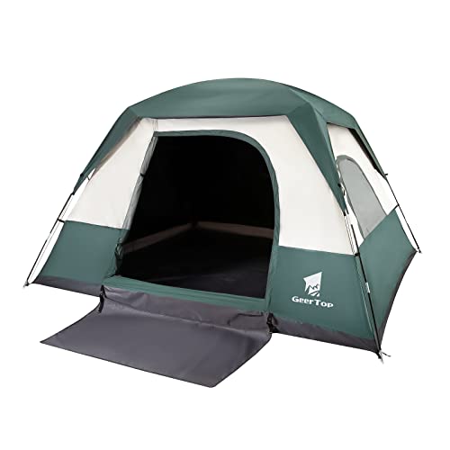 GEERTOP テント 4〜6人用 キャンプテント ドームテント 遮光 UVカット 耐水PU2000 mm 大型 虫対策 コンパクト 二重層 ファミリー アウト
