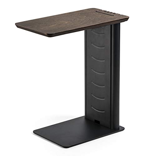 サンワダイレクト サイドテーブル ソファ ベッド USB充電器収納 充電スタンド 天然木 ブラック 200-STN030BK
