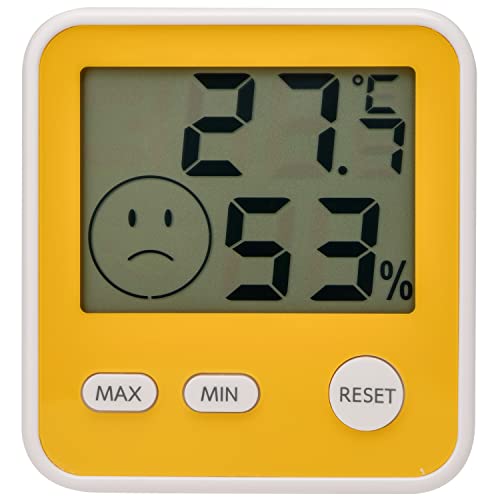 エンペックス 温湿度計 デジタル midi マグネット 付き 最高最低 温度表示 イエロー TD-8414