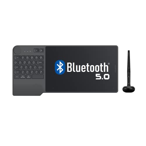 HUION ペンタブレット 板タブ 8.9 x 5.6インチ ワイヤレス Bluetooth対応 左手キーとダイヤル 効率的にお絵描き Windows Mac Android Chr