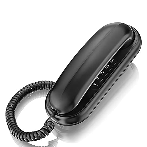 Gtwoilt TCF-1000 電話機 親機のみ シンプルフォン ホーム電話機 ホテルの電話機 壁掛け対応 ミュート/一時停止/リダイヤル機能付き(黒い