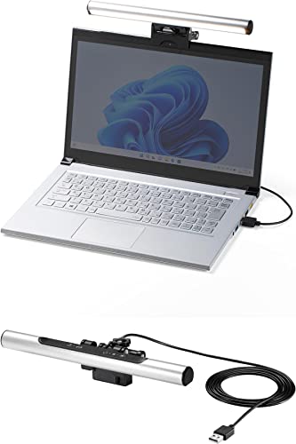 サンワダイレクト ノートパソコン ライト LED USB 照明 クリップ式 幅25.5cm 無段階調光/5段階調色 最大60ルーメン 800-LED053
