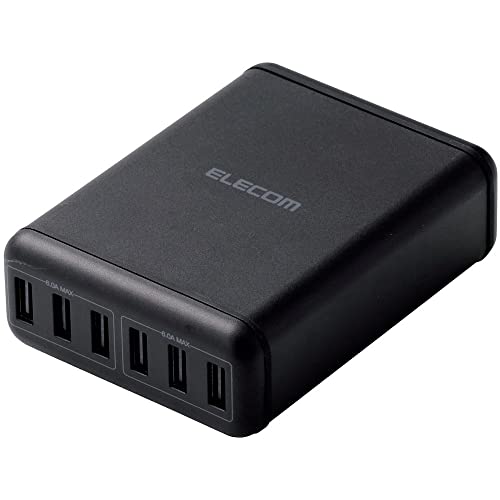 エレコム USB コンセント 充電器 合計60W USB-A×6 電源ケーブル1.5m ブラック MPA-ACD03BK