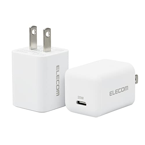 エレコム USB 充電器 2個セット PD対応 20W Type-C ×1ポート 小型 軽量 iPhone iPad スマートフォン Android 各種対応 PSE認証商品 ホワ