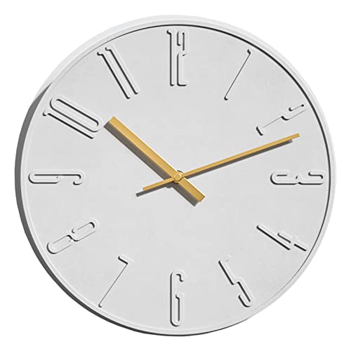 TAHITICA 掛け時計 セメント製 連続秒針 静音 カーヴド 壁掛け時計 柱時計 ウォールクロック シンプル モダン 北欧 30CM 部屋飾り リビン