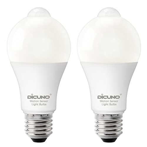 DiCUNO LED電球 E26口金 人感センサー 12W 100形相当 1100lm 昼白色 5000K 明暗センサー付き 消し忘れ防止 赤外線センサー 自動点灯 高輝
