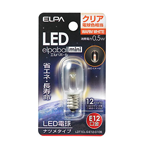 エルパ (ELPA) LEDナツメ形 LED電球 照明 E12 100V 電球色 LDT1CL-G-E12-G106
