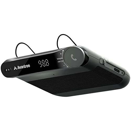 Avantree Roadtrip - 車載用Bluetoothスピーカー＆ワイヤレスFMトランスミッターキット 2-in-1 ハンズフリースピーカーフォン、内蔵マイ