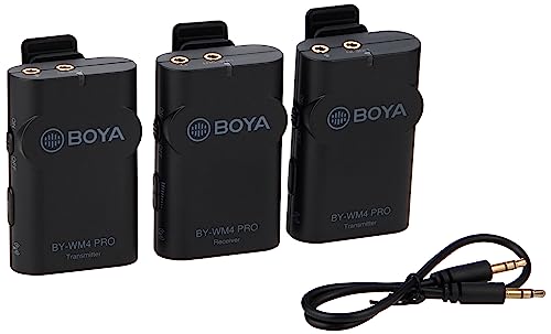 BOYA by-WM4 PRO K2 デュアルチャンネル デジタルワイヤレスマイクシステム デジタル一眼レフカメラとスマートフォン用 トランスミッター