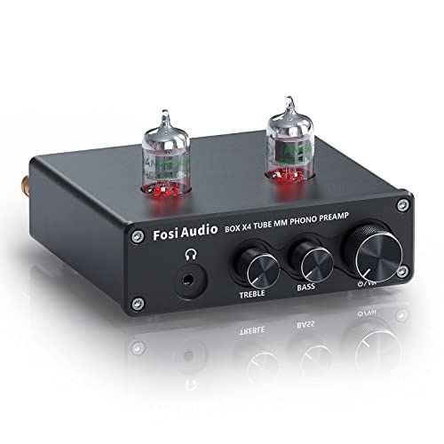 Fosi Audio BOX X4フォノプリアンプ＆ヘッドフォンアンプ JAN5654W真空管搭載 MMターンテーブル用蓄音機用プリアンプ レコードプレーヤー