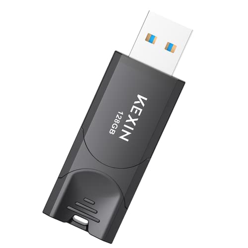 KEXIN USBメモリ 128GB USB3.0 USB3.2(Gen1)/3.1(Gen 1) フラッシュドライブ 高速データ転送 読取最大80MB/秒 大容量 フラッシュメモリ U