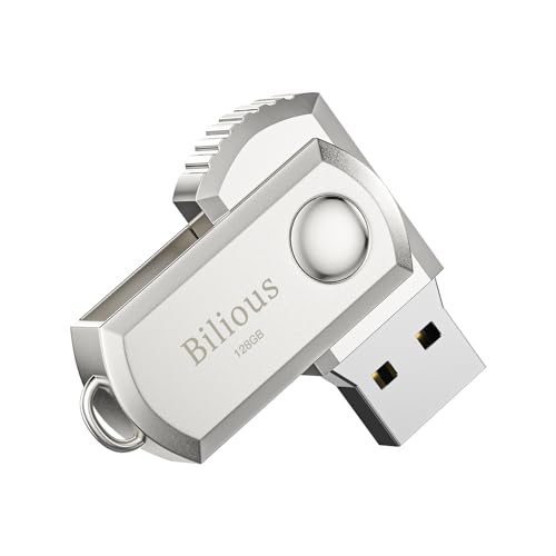 Bilious USBメモリ 128GB 大容量 USB3.0 フラッシュメモリ 外付け 容量不足解消 360度回転式 合金製 防水 防塵 耐衝撃 小型 携帯便利