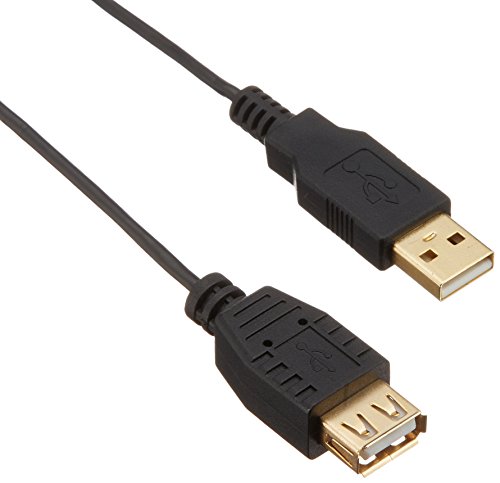 バッファロー BUFFALO USB2.0延長ケーブル (A to A) スリムタイプ ブラック 2m BSUAASM220BK