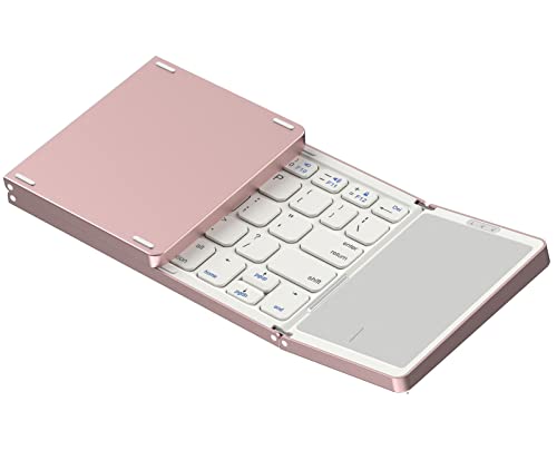 Omikamo キーボード ワイヤレス 折り畳みキーボード bluetooth タッチパッド付き iPad キーボード US配列 キーボード 無線 3台デバイス