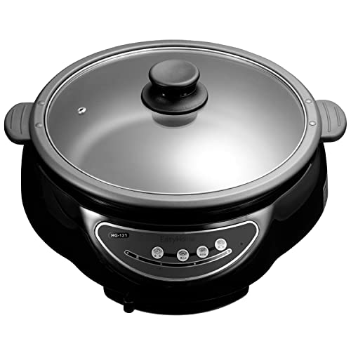 Roommate 東京Deco 電気グリル鍋 2.8L 深型 脱着式 ガラス蓋 1200W 3〜4人用 鍋深さ8cm [深型ホットプレート] 鍋 グリル プレート おでん