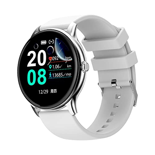 スマートウォッチ Bluetooth5.0 丸型 活動量計 超薄型 iPhone/アンドロイド対応 Smart Watch 着信/メッセージ通知 スポーツウォッチ カロ