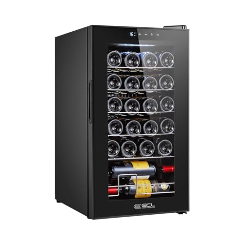 ECL ワインセラー コンプレッサー式 大型 家庭・勤務用 24本収納 シャンパン 冷蔵庫 63L 5℃~18℃ ワインクーラー 省エネ 大容量 LEDライ