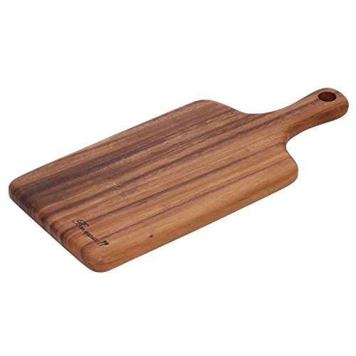 不二貿易 まな板 カッティングボード 幅35.5×奥行15.2×高さ2cm ブラウン 取っ手付き 木製 天然木 アカシア Lサイズ 30519
