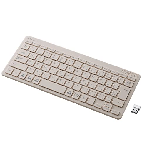 PLUS キーボード ジブンイロ 薄・ミニ ワイヤレスキーボード グレー TW-KB002 428-851