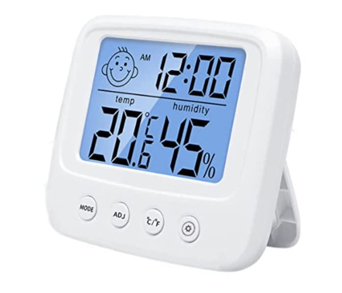 温湿度計 温度計 湿度計 デジタル コンパクト 多機能 卓上スタンド 時計 アラーム 目覚まし時計 カレンダー バックライト付き 日本語説明