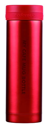 パール金属 水筒 ボトル マグボトル 300ml 保冷 保温 スリムタイプ マットレッド マイカフェマグ HB-5192