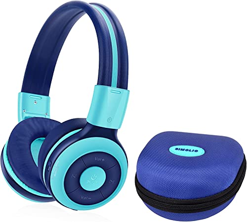 SIMOLIO 子供用 ワイヤレスヘッドフォン Bluetooth5.0 ヘッドセット 通話マイク付き 音量制限 聴覚保護 共有ポート 折りたたみ式 有線無