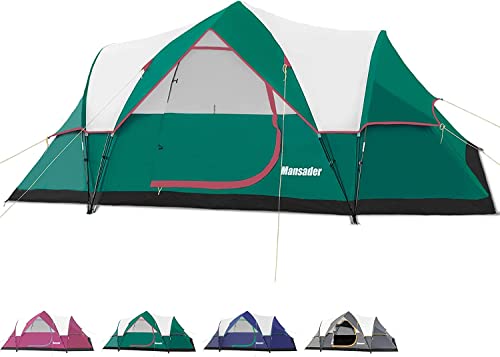 MANSADER テント 大型ワンタッチテント 6人用 ファミリー 大型テント 二重層 設営簡単 uvカット加工 ワンタッチ キャンプ アウトドア 防