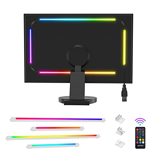 upHere LED テープライト 4本 RGB TV テレビ バックライト PC照明 滑らかなストリップ 強力粘着テープ 防水 切断可能 雰囲気作り 目の疲