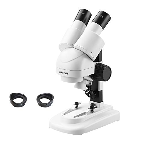 AOMEKIE 顕微鏡 実体顕微鏡 20倍 子供顕微鏡 学生 マイクロスコープ 両眼 アイカップ付き 立体画像