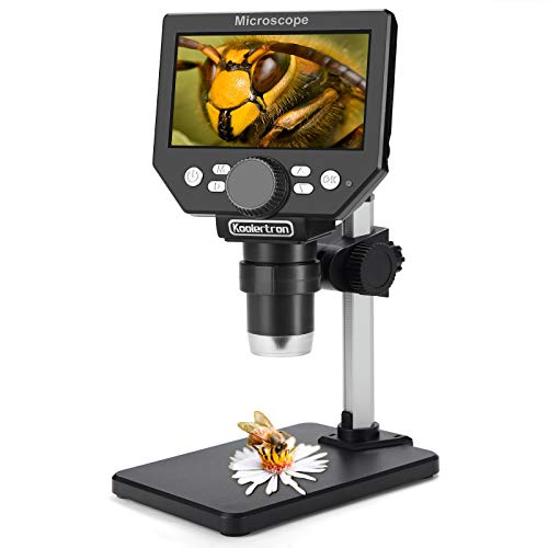 Koolertron デジタル USB 顕微鏡 4.3インチLCDマイクロスコープ 8MP 1-1000X倍率 ハンドヘルドカメラ ビデオレコーダー 充電式 8 個LEDラ