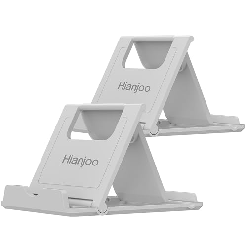 Hianjoo 2個入り スマホスタンド タブレットスタンド 折りたたみ式 角度調整可能 薄型 軽量 スマホホルダー 各種スマホに対応 (グレー+グ