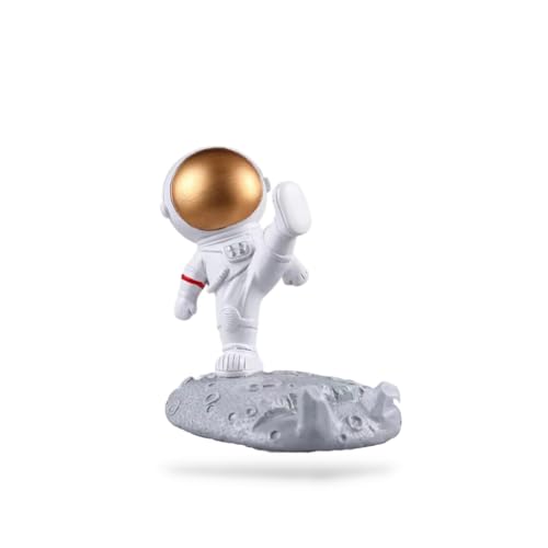 レジプロb 宇宙飛行士 スマホスタンド iPhone 卓上 雑貨 かわいい 置き物 6.7cm×9.5cm×9.5cm (キック/ゴールド)